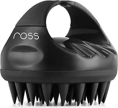 Ross Hair Scalp Massager Shampoo Brush with Soft Silicone Bristles for Anti Dandruff, Exfoliating with Scalp Care Manual Head Massager, 1 Count Pack of 1 Style 1, Black