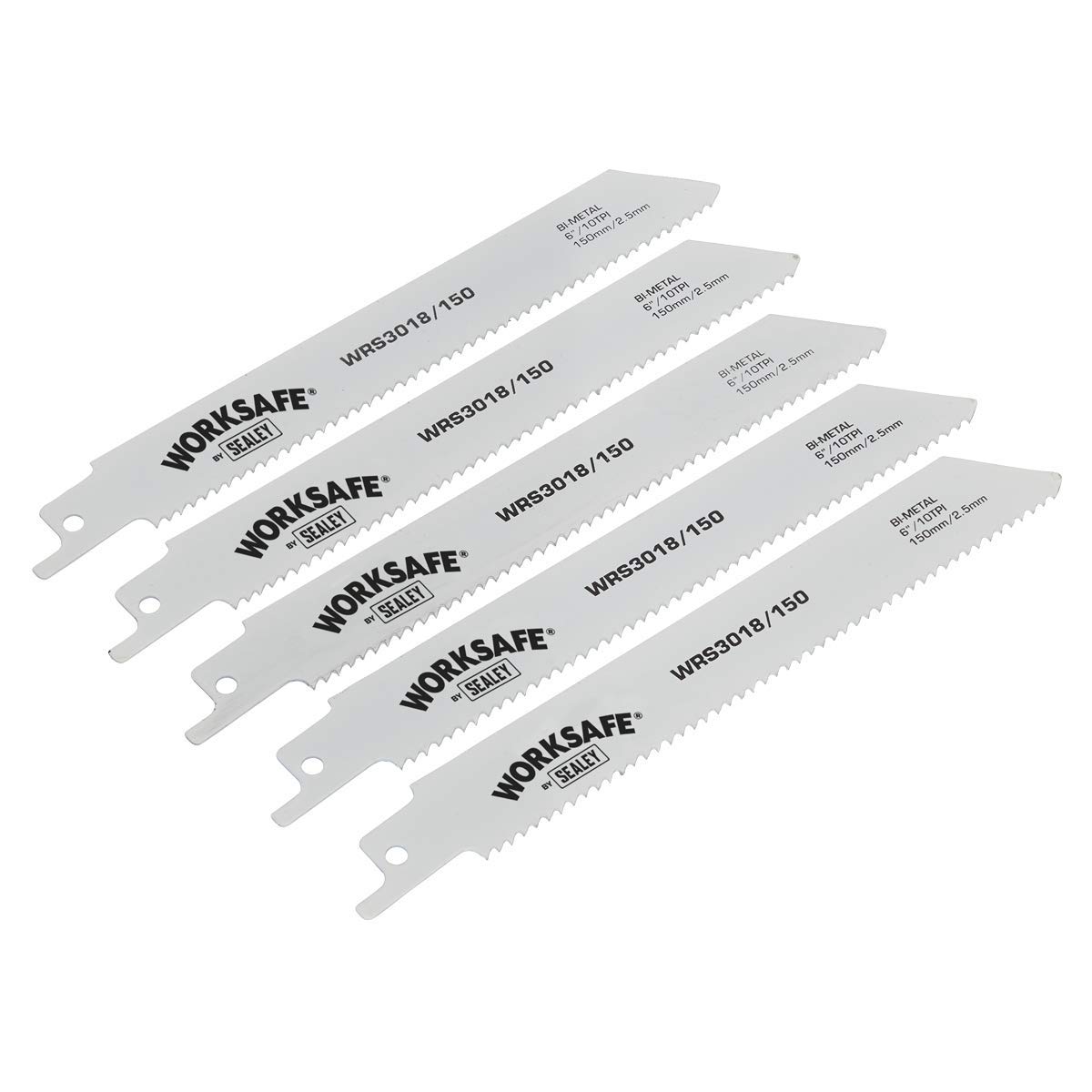 Sealey WRS3018/150 150mm 10tpi Reciprocating Saw Blade - Pack of 5