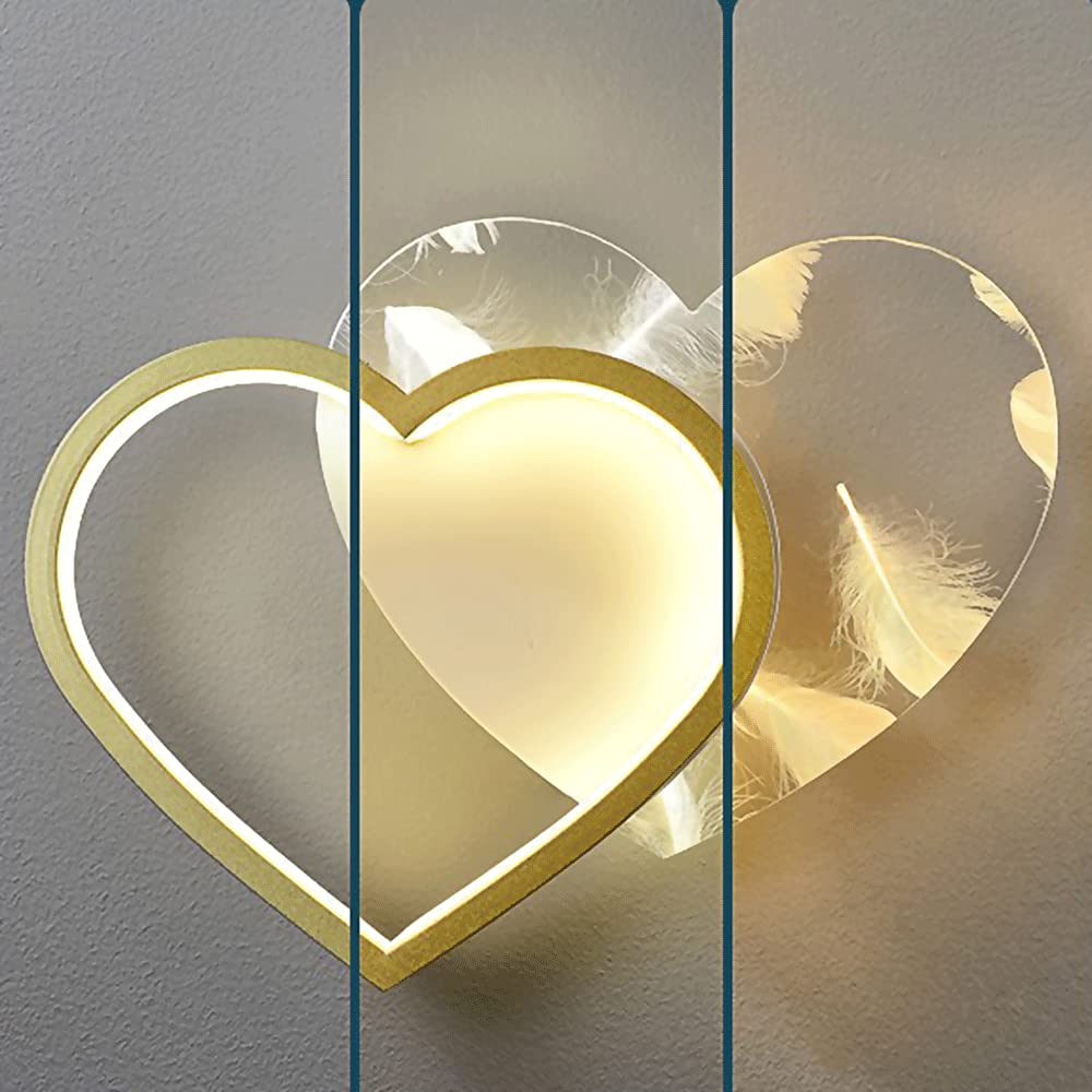 Applique Da Parete LED A Forma Di Cuore 12W - Moderna Per Camera, Soggiorno, Luce Fredda 6500K - Foto 12