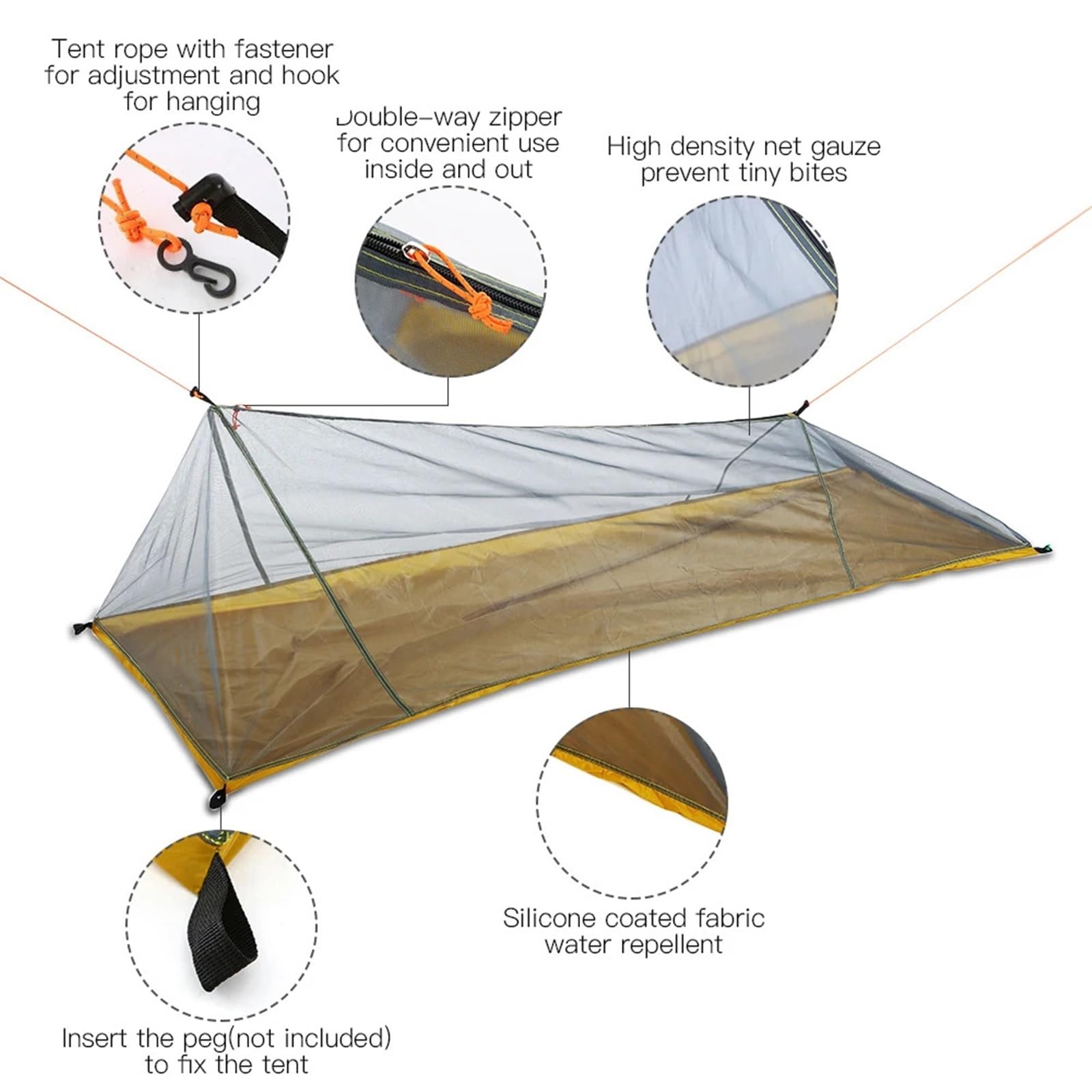 Estate 1 Tenda per Persona Singola Tenda da Campeggio all'aperto Tenda a Rete Ultraleggera Rete Repellente per zanzare e Insetti