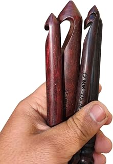 Wooden Crochet Hooks Set of 4 - Rosewood Crochet Hook for Arthritic Hands- Crochet Hook Ergonomic Soft Grip Handle - Christmas Gifts for Her (Set of 4)