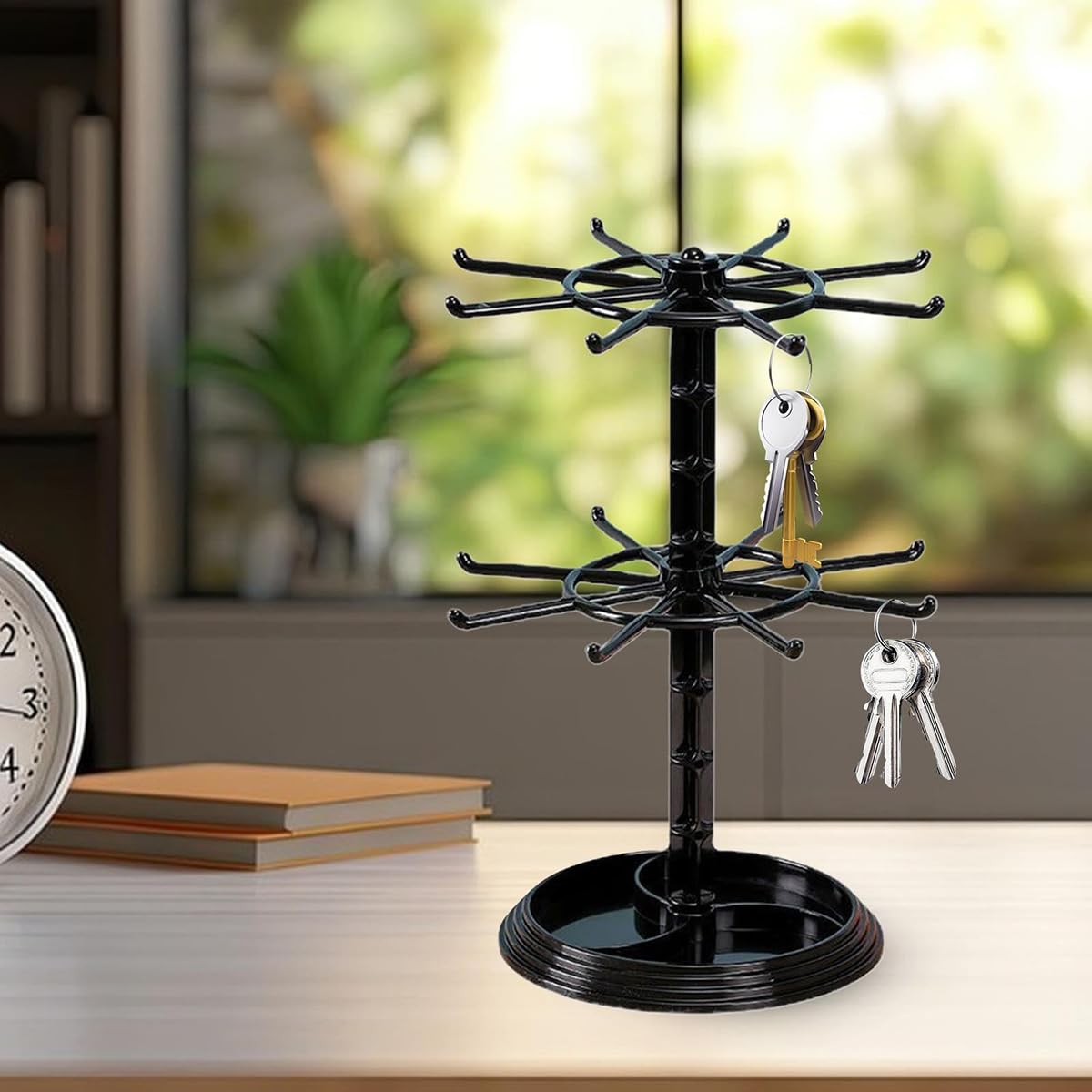 Amazon｜アクセサリースタンド 回転式 アクリル 2段 イヤリング