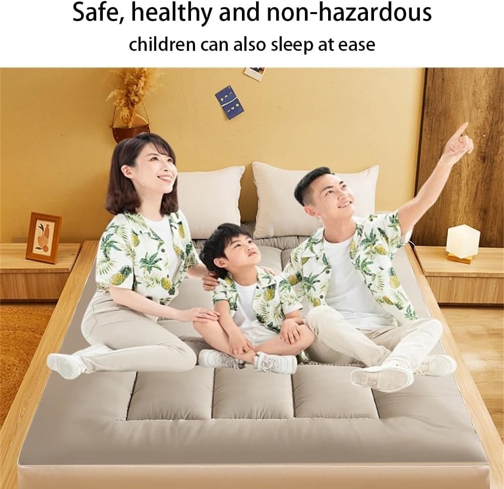 Colchón Futón Japonés, Colchoneta Plegable Tatami Almohadilla De Cama para Dormir Alfombrilla Enrollable Super Suave Ideal para Sofá O Cama Casa O De Viaje,Camel,90x200cm