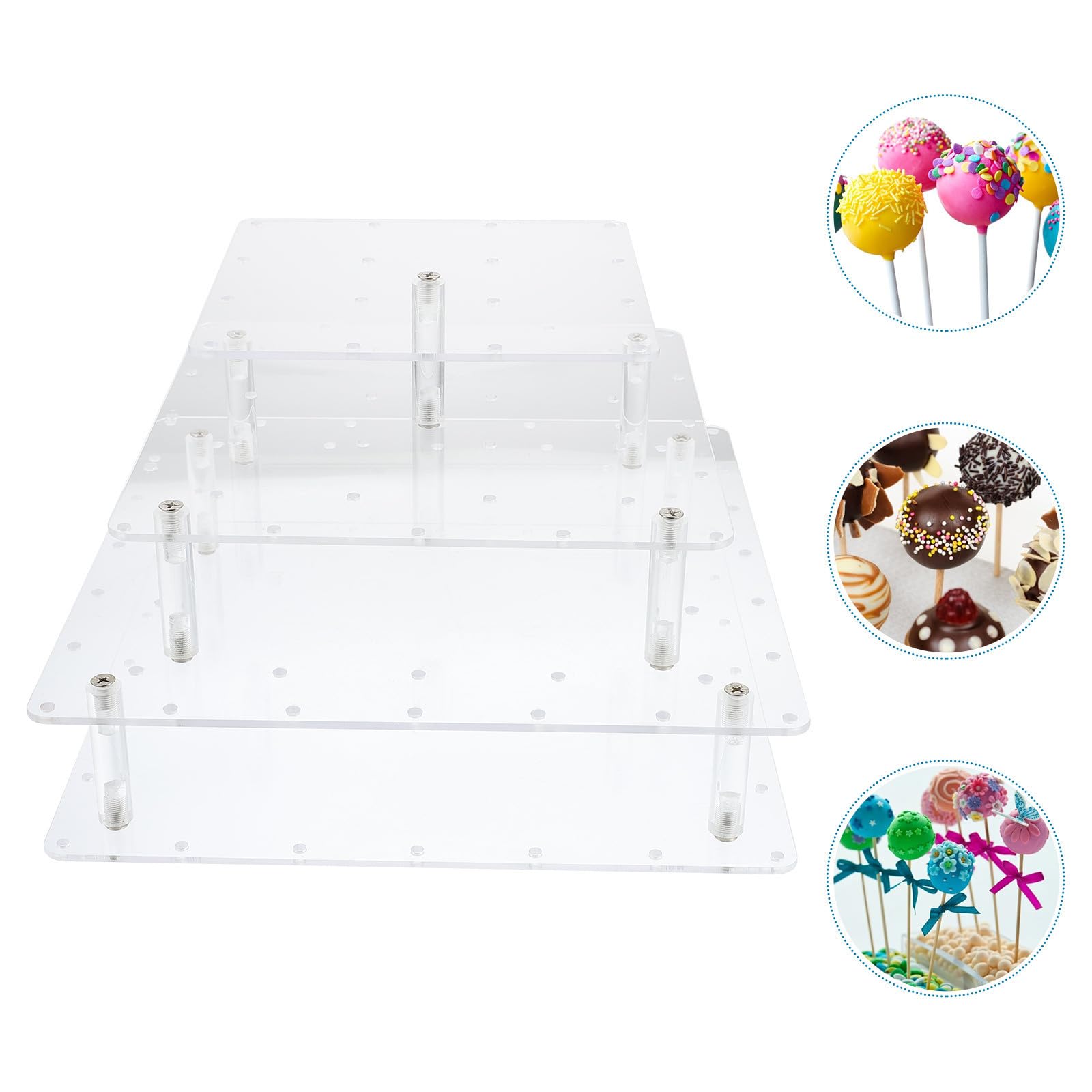 ULTECHNOVO Espositore Acrilico per Lecca-lecca Trasparente Porta Caramelle per Feste e Matrimoni Supporto Stabile e Sicuro per Dolci Decorativi