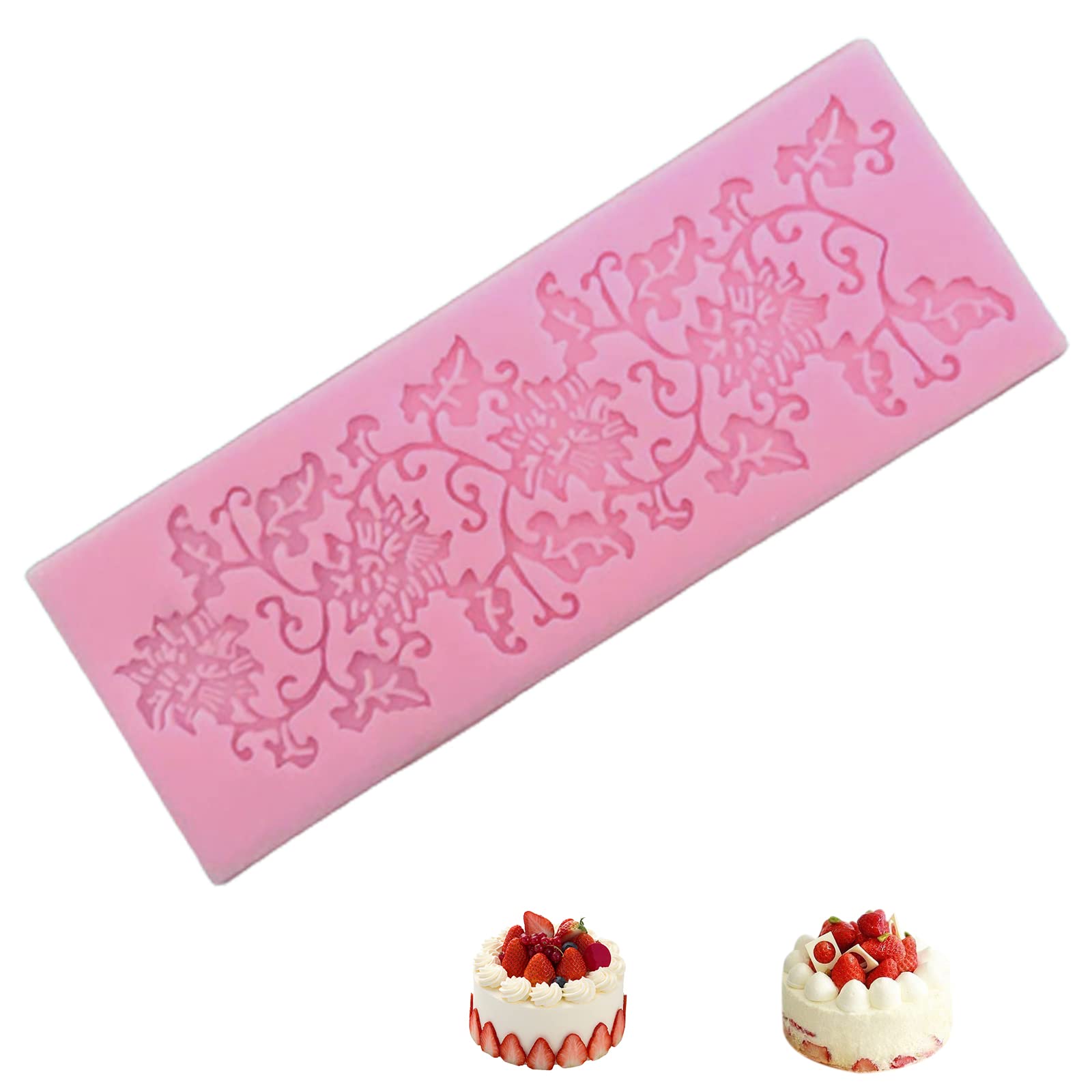 Flower Vine Pattern Silicone Mould Chocolate Mould Non Stick Cake Fondant Mould for Home Kitchen Chocolate Candy Jelly Ice Cube