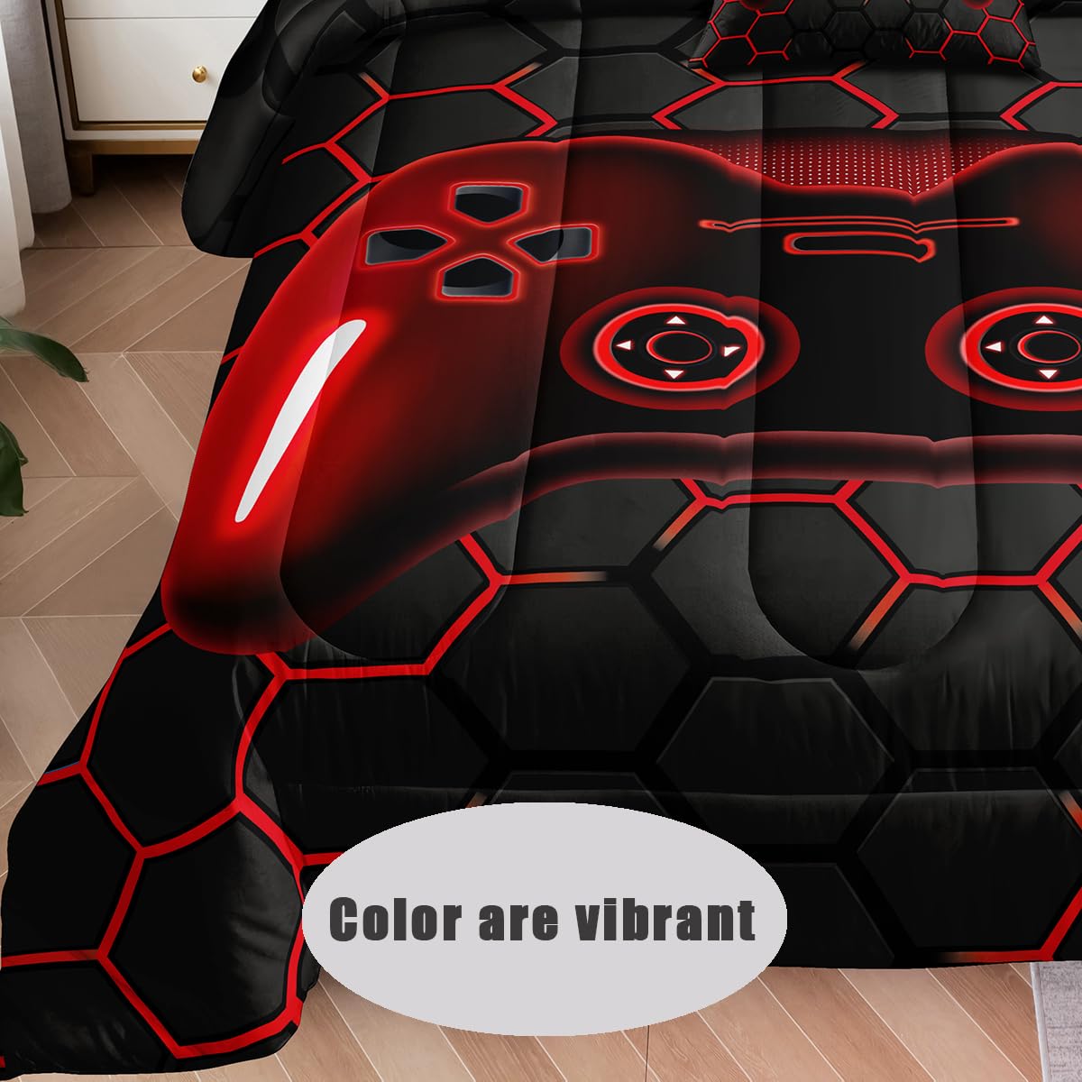Juego de Ropa de Cama de 5 Piezas para niños, tamaño Individual, Juegos de edredón de Videojuegos para niños, Juego de edredón para Adolescentes, decoración de habitación con sábana encimera, sábana