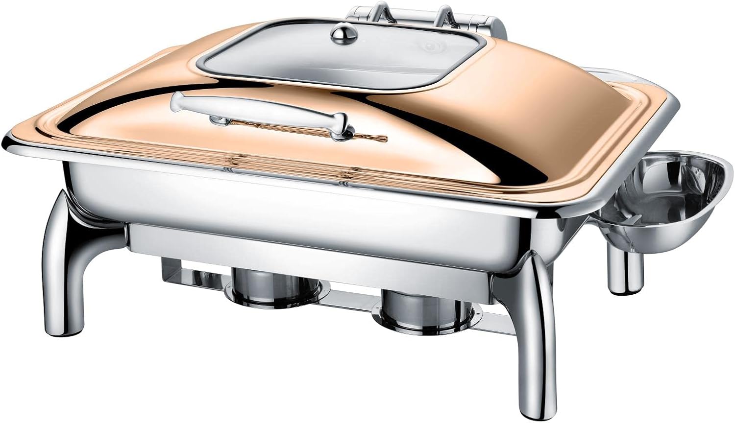 CHEFQ Elegant Chafer Dish with Rose Gold AccentHydraulic