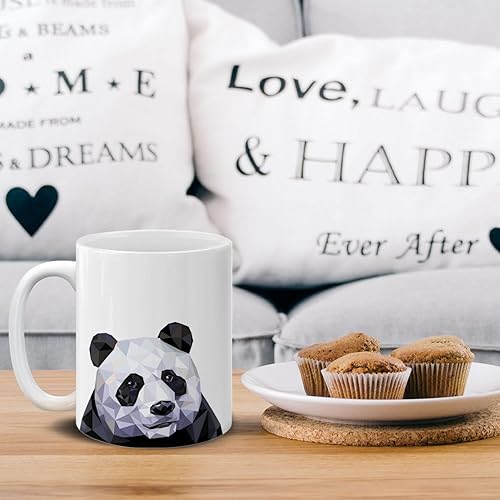 Vista 63 de MUGBREW Taza de té de cerámica de la taza de café de la llama del animal lindo, 11 OZ Alpaca,Bisonte de búfalo americano,Aves frailecillo