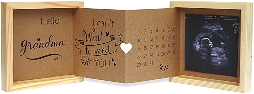 Anuncio de embarazo para abuela, abuela, ideas de anuncio de bebé, marco de fotos de ultrasonido, caja de recuerdos de madera, regalos para la abuela