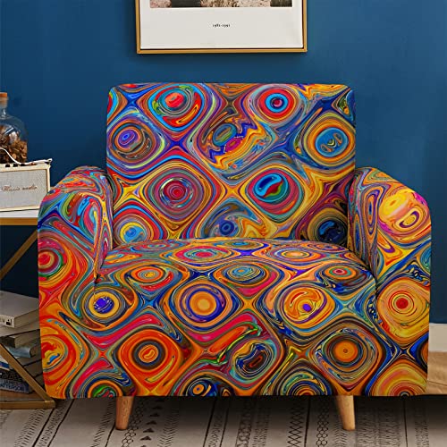 Hosima Abstract Couch Cover For 2 Cushion Couch,Art Pattern Loveseat Slipcover,Graffiti Printed Sofa Cover,Living Room Stretch Sofa Slipcover For 2 Seater Furniture Covers #TOP1