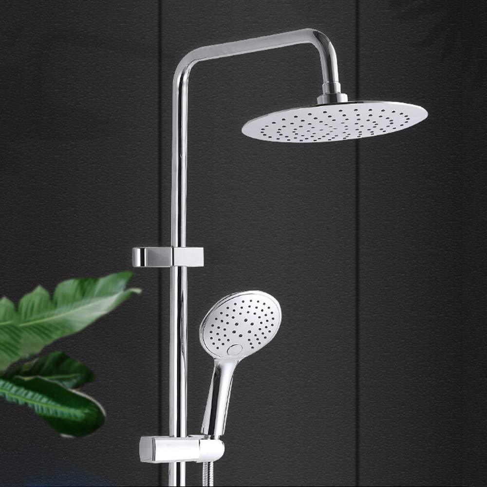 Mitigeur de douche en cuivre argenté avec ensemble de douche réglable 3 modes de jet