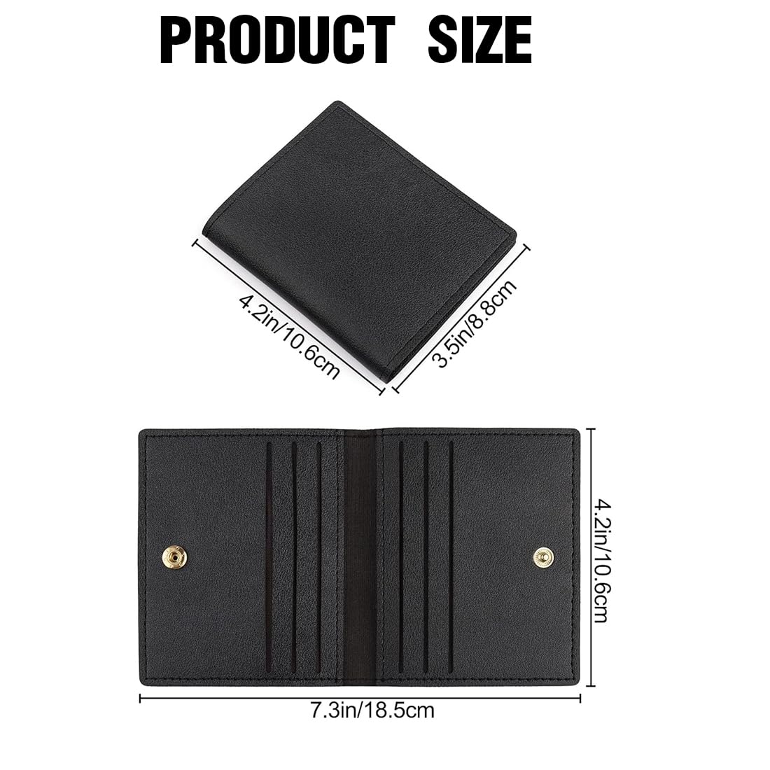 Porte Cartes de Crédit Homme en Cuir Ultra-Mince avec Anti-Piratage RFID 8 Emplacements Noir