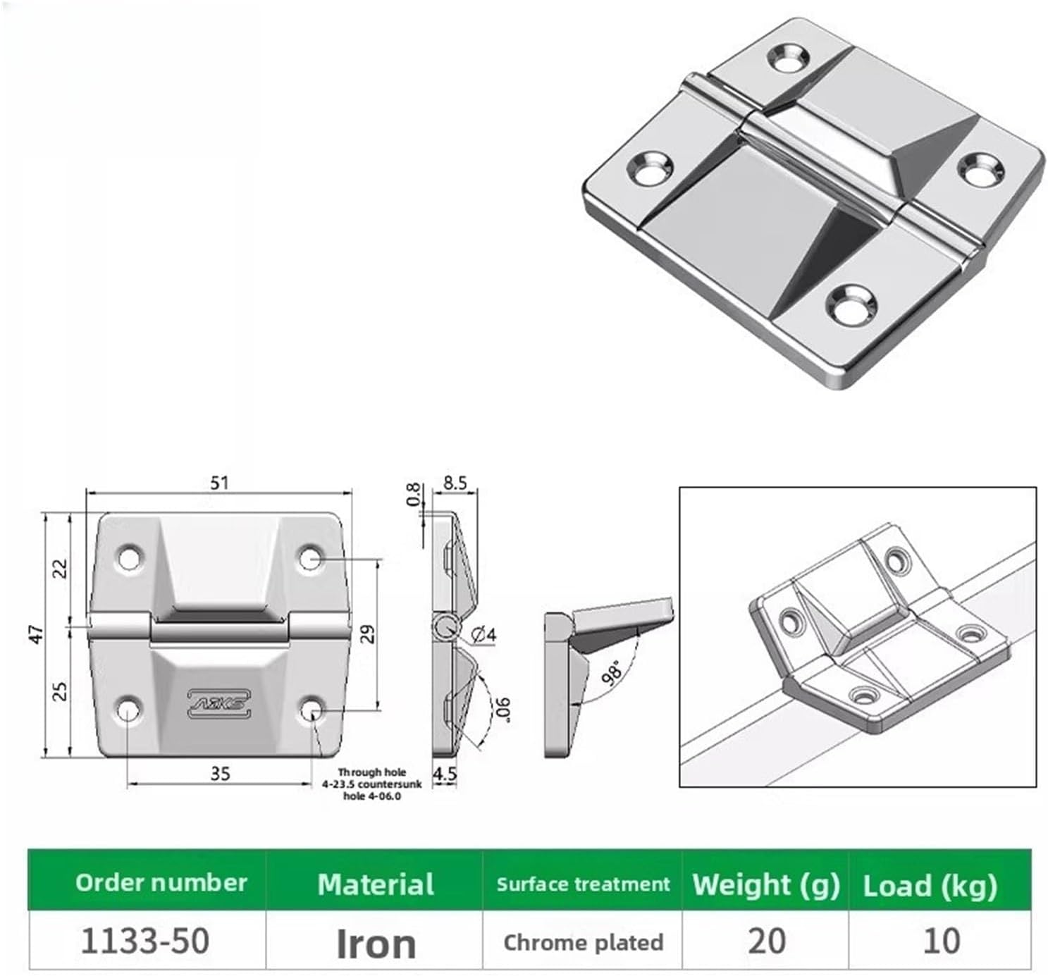 4Pcs Wooden Box Hinge Support Positioning for Toolbox, Container Repair Hardware Accessories