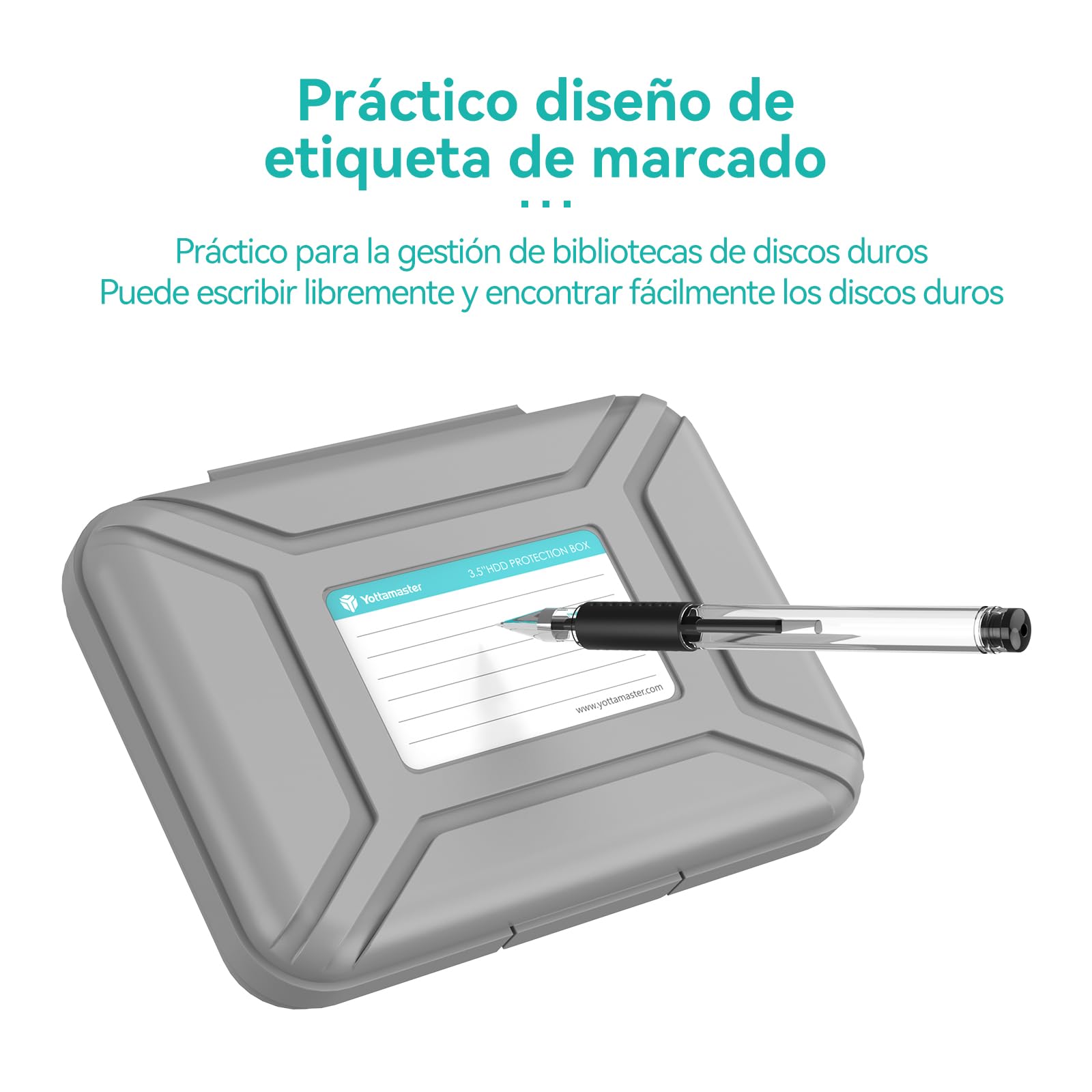 Funda para Disco Duro Externo 3.5“, Yottamaster Funda Protectora Estuche de Disco dur -Gris [5 Piezas]