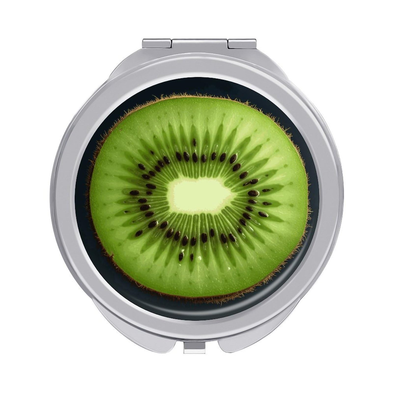 Fekiloot Style Kiwi Slice Travel Makeup Mirror Handheld Compact Mirror Portable Pocket Mirror Double-Sided 1X/2X Magnifying For Handbag And Purses