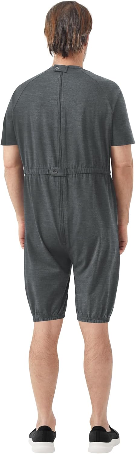 Adaptive Men's Security Back-Zip Jumpsuit - Easy Care Romper for Elderly & Limited Mobility - Image 2