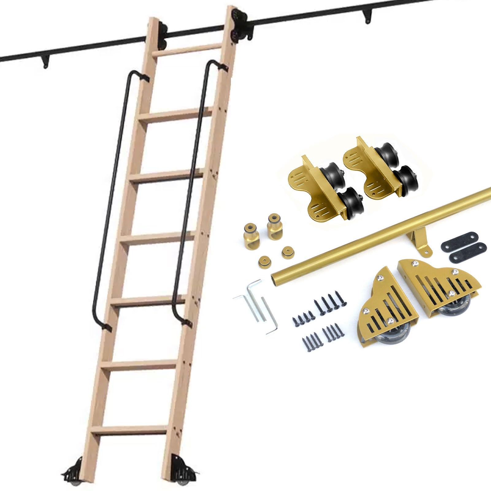 Rail d'échelle de bibliothèque coulissante 400cm pour quincaillerie ajustable
