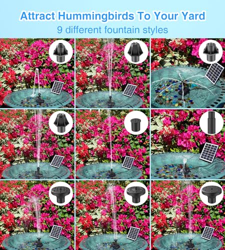 SZMP Fonte solar bomba 2024 fontes de banho DIY para pássaros, painel de vidro de 1,8 W, fonte de ba