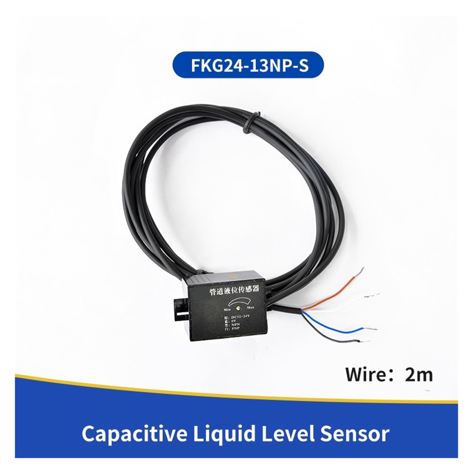 Sensor de Nivel de líquido de tubería Capacitivo con Pantalla Digital de Control de Nivel FKG24-26NP-S Interruptor de proximidad sin Contacto(FKG24-13NP-S)