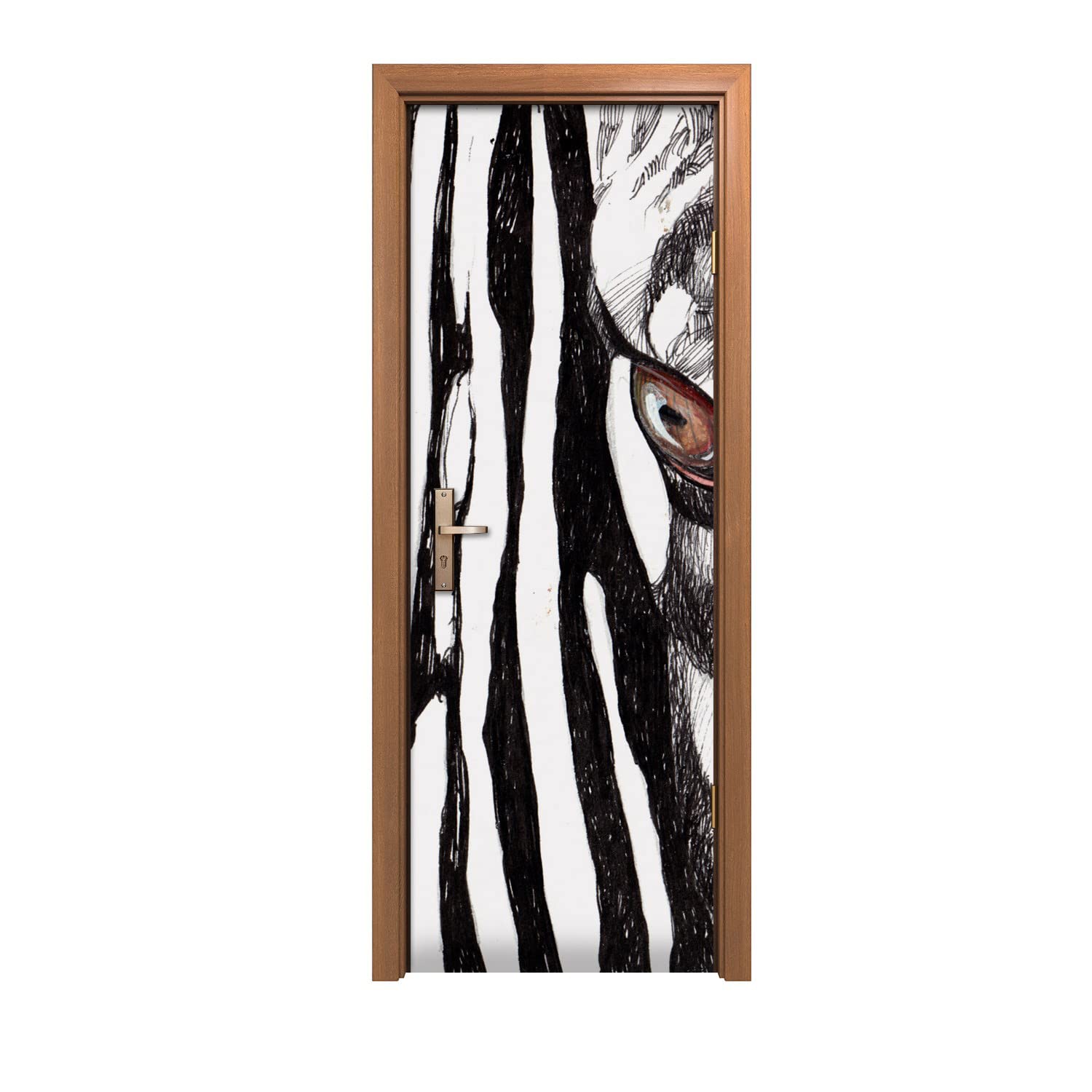 Autocollant de porte 70x200cm animaux pour design d'interieur
