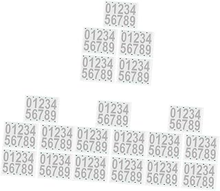 Luxshiny 20 Sheets Trash Can Stickers Number Tags Adhesive Stickers White Mailbox Reflective House Numbers Sticker Numbers Sticker Number Large Vinyl, PVC Outdoor Number Sticker White