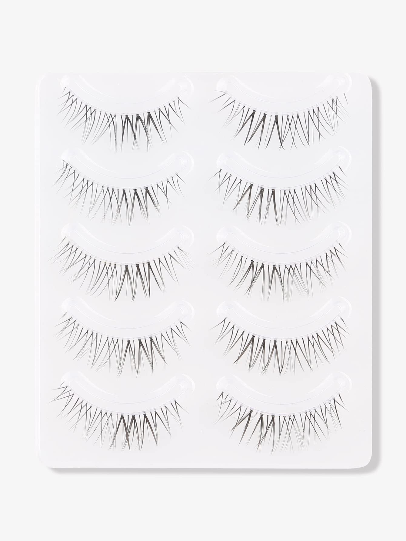 GMAGICTOBO Short Fake Eyelashes Natural Clear Band Lashes Pack False Eyelashes Wispy Light Volume Soft Strip Fake Eye Lashes 5 Pairs Multipack