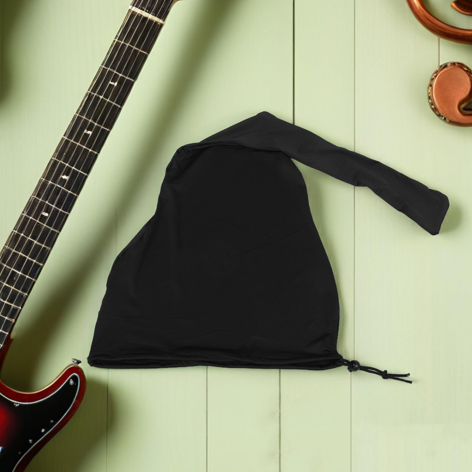Universelle Gitarrendecke aus Schwarzem Polyester für Akustische und E-Gitarren Staubschutzhülle mit Kordelzug und Praktischem Reise Design für Täglichen Schutz