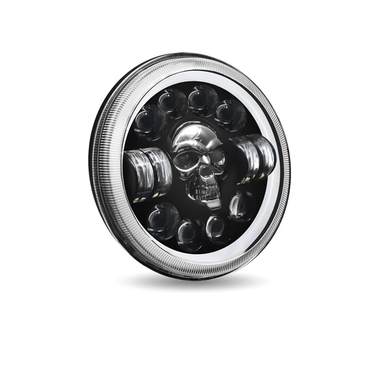 Phare Rond LED Moto Custom Optique Avant Harley Davidson