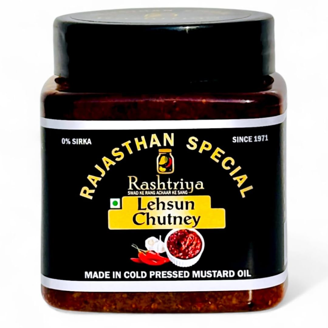 RASHTRIYA ACHAAR Lehsun Chutney | Traditional Indian Style Chutney with Garlic and Spices | Flavourful Accompaniment for Roti, Paratha, Rice, Khichdi & Snacks | Ready to Serve Side Dish-image-31