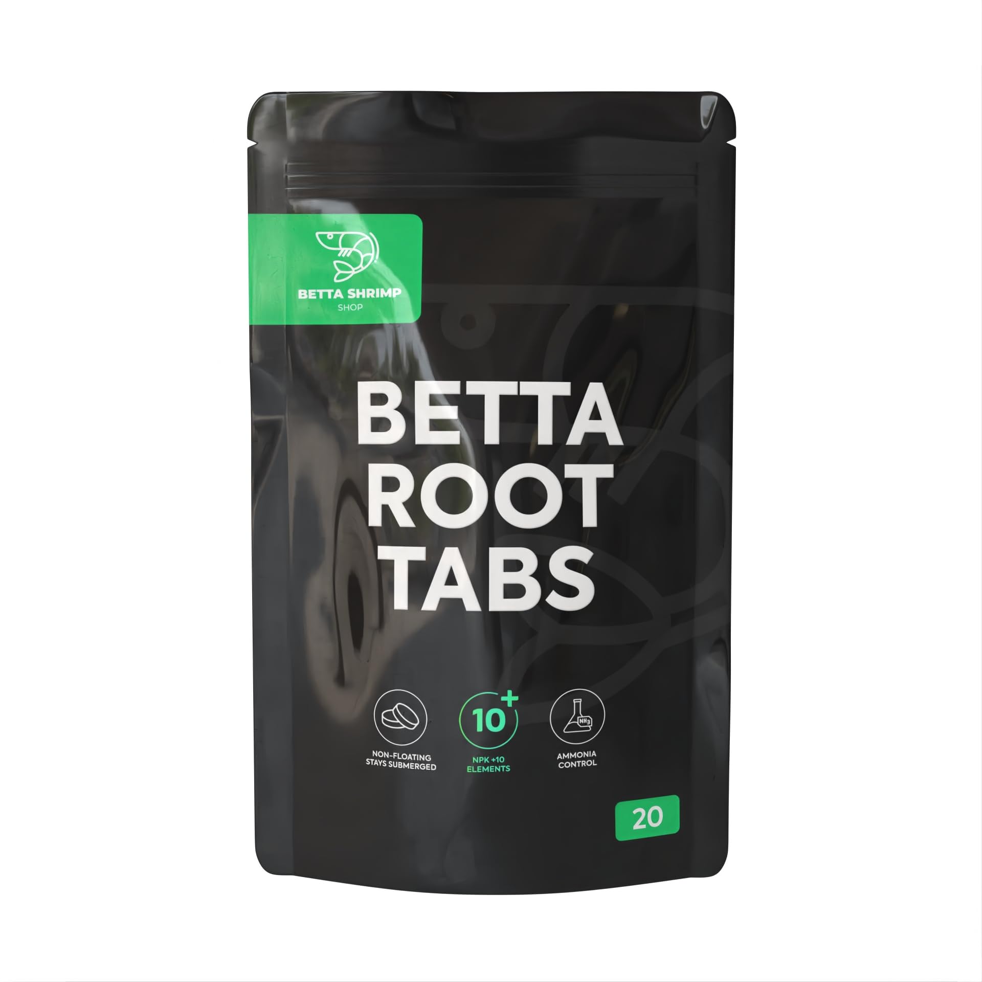 BSS™ Betta Aquarium Root Tabs - Potent Pro Plant Fish Tank Fertilizer NPK +10 Non-Floating (20 Pack)