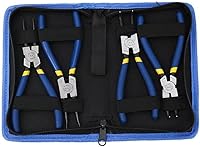 Vista 9 de Juego de 4 alicates de clip de 7 pulgadas, 9 pulgadas, 13 pulgadas, incluye alicates externos e internos, Alicate para Anis con punta doblada