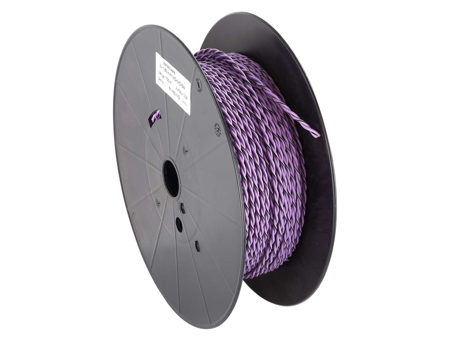 ACV Kabel głośnikowy skręcony 2 x 1,5 mm² fioletowo-czarny 100 m - 51-150-112