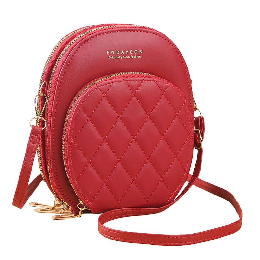SYGA Phone Bag For Women Fashionable Multifunctional Crossbody Shoulder Bag Zipper Solid Red Color Simple Large Capacity Mini (B0CM6G12NJ) Amazon Price History, Amazon Price Tracker