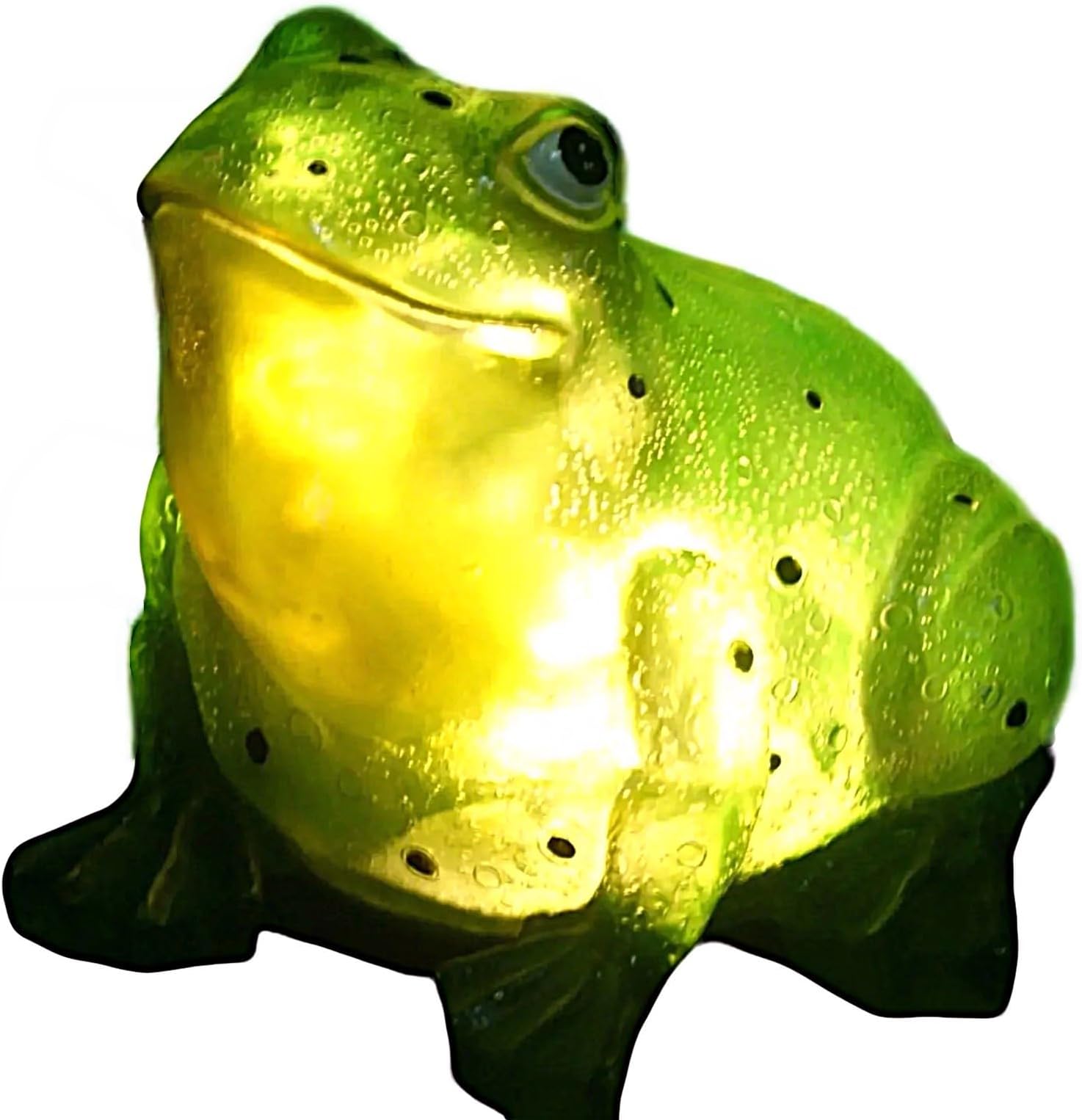 TIAAN Garden Decor, Garden Solar Light, 157807 Solar Powered Outdoor LED Light, Frog with LED Glowing Shells