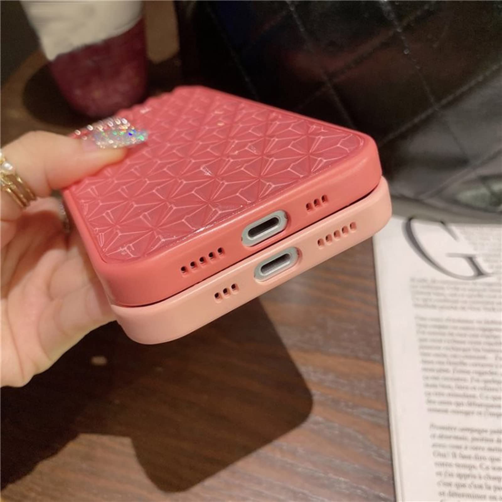 FOURTOC Compatibile con iPhone 13 Cover in Silicone Sparkle Glitter Bling Crystal Diamante a Strass Custodia Cover Case for Girls TPU Bumper Antiurto Cover,Bianca,13 PRO Max