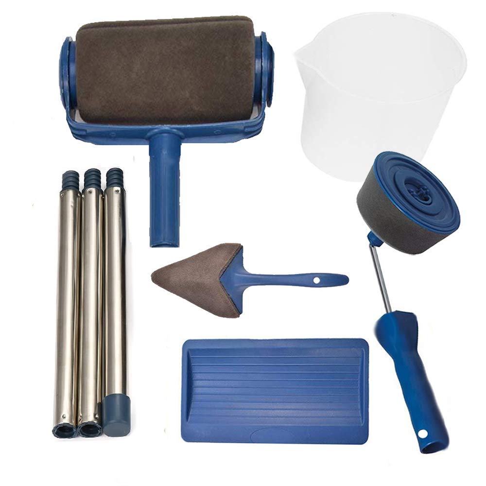 Rouleau à Peinture Incurvé Professionnel - Manche Long Et Recharges Incluses - Parfait Pour Tubes, Tuyaux Et Surfaces Arrondies (1¼" à 2¼") - 4