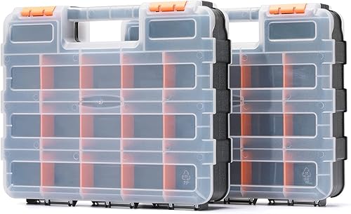Mayouko Organizador de herramientas de doble cara, separadores de plástico extraíbles personalizables, almacenamiento de caja de herramientas,
