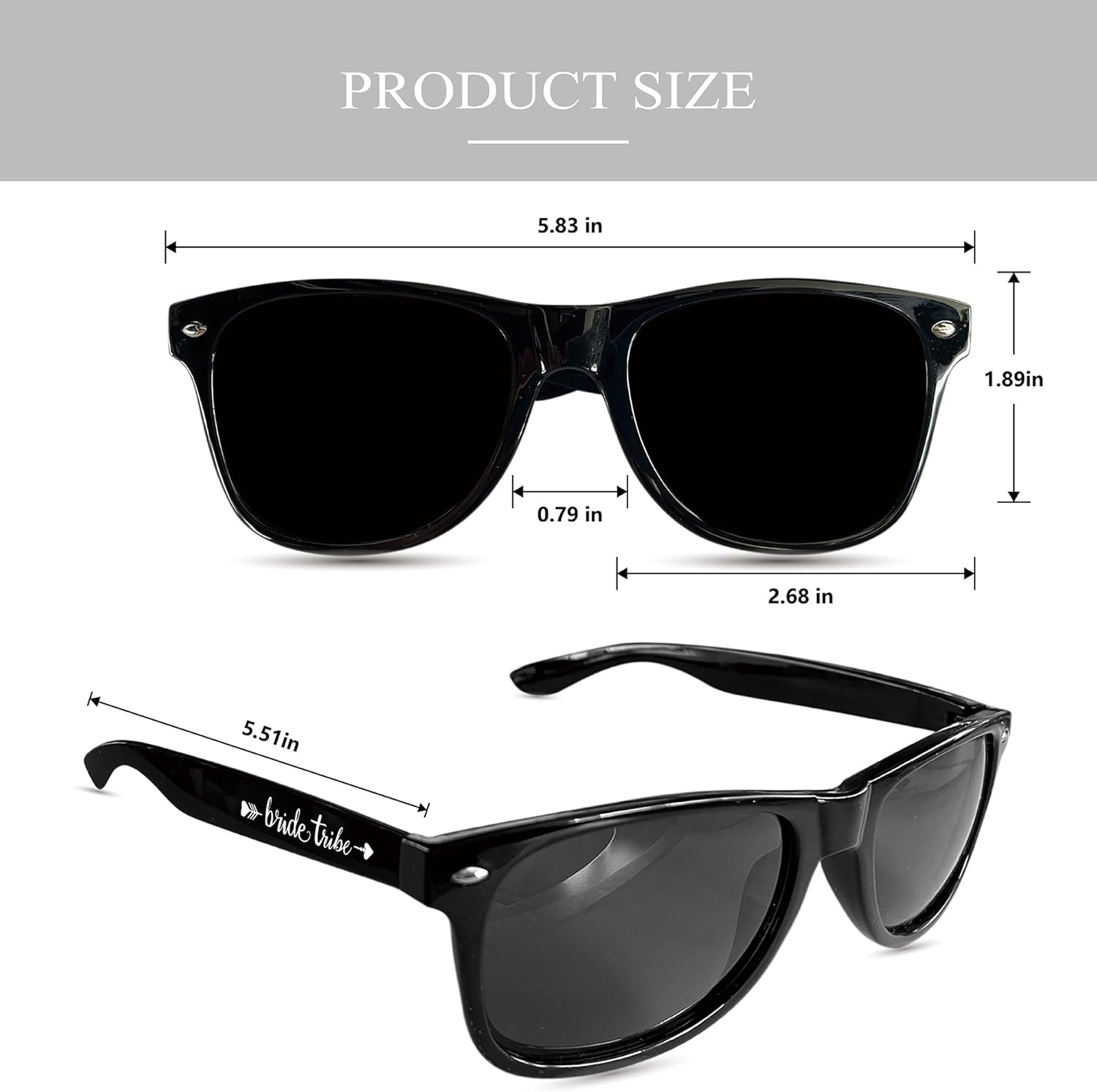 LADY&HOME 10 Pack Bachelorette Party Sunglasses Favors, Bridesmaid and Bride Tribe Sunglasses for Bridal Party, Bridal Shower(Black) - Image 5