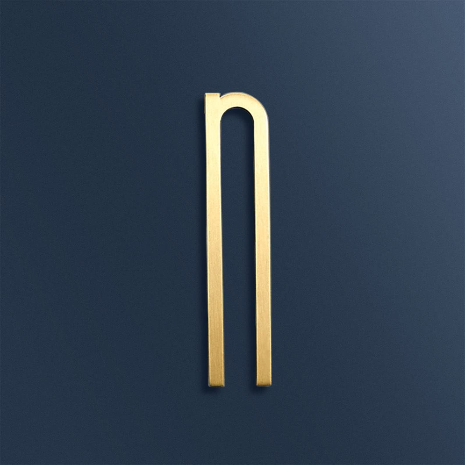 7cm Solid Brass 3D House Plaque Numbers 0-9 Letters A-Z Dash Sign Adhesive Glued Hotel Office Door Number Indoor Mailbox Address Digital Alphabet for Home Outdoor Plates Doorplate Room (N)