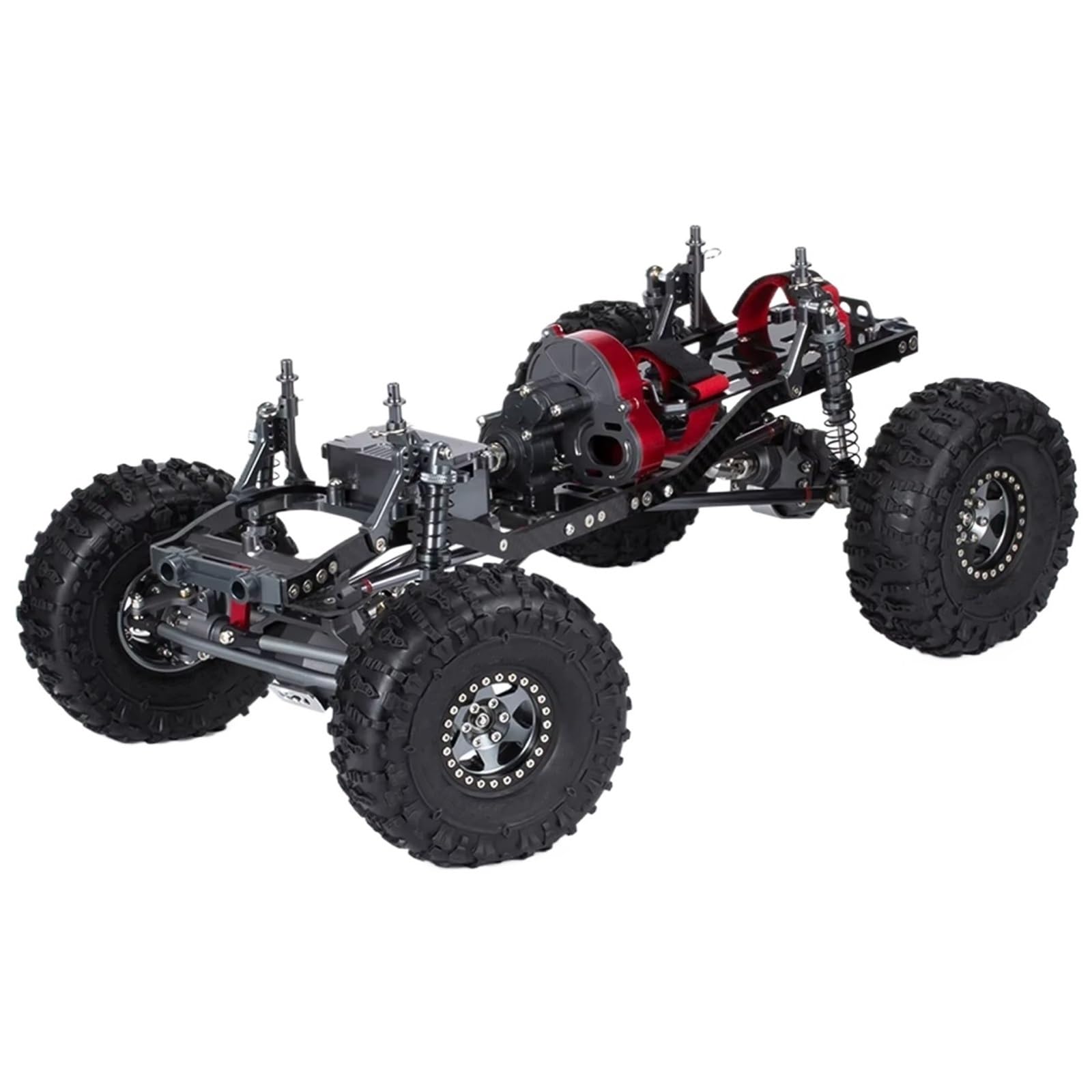 Chasis Bastidor RC Para SCX10 1:10 Para Chasis De Metal Para Coche Todoterreno RC Con Eje Portal Riel De Carbono Y Ruedas De 1,9"