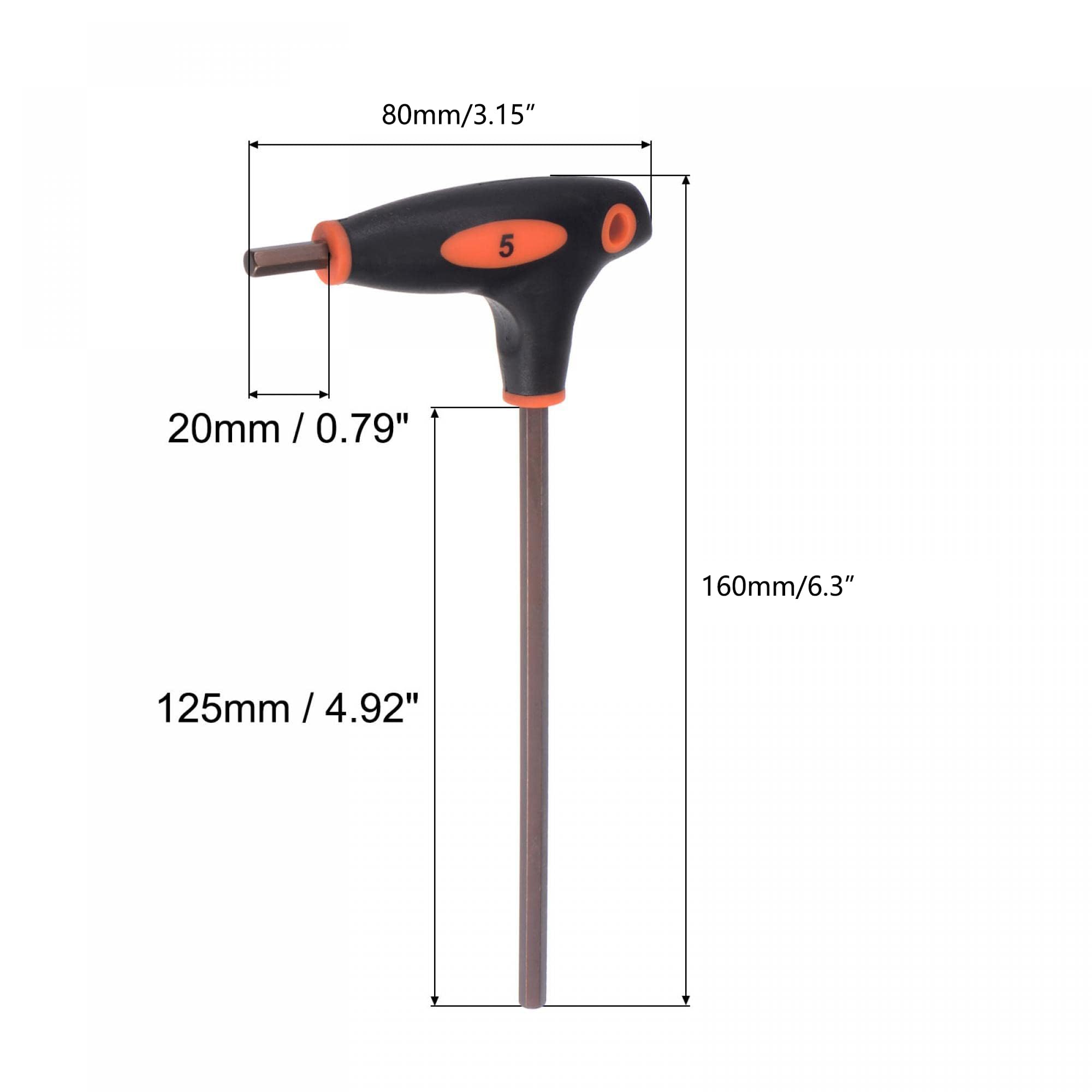 TOP-VIGOR 2Pcs 5mm Hex Key T-Handle, T Bar Dual End Wrench Spanner Allen Key for Home Repair and Mechanical Maintenance Metric S2 Steel - Image 2