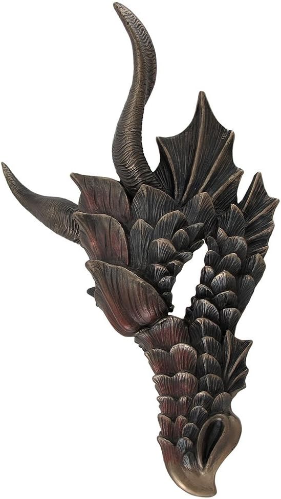 Veronese Design Dragon Head Wall Mask Medieval Decor Bronze Finish