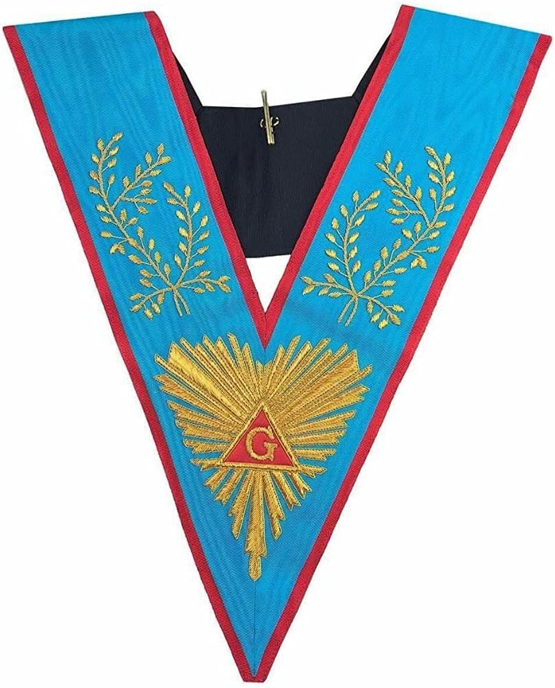 Bricks Masons Masonic Officer's collar Memphis Misraim Worshipful Past Master Hand Emroidered