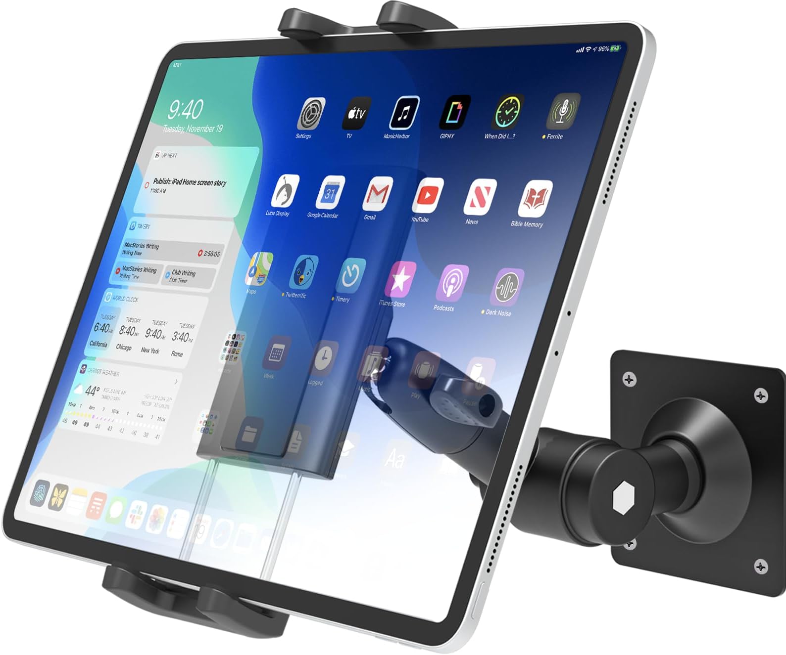 LYFPOOM Tablet Halterung Für Auto-Getränkehalter - Metall Teleskop-Arm Für 4-12,9 Zoll Tablets & Handys - Verstellbar & Stabil - Ideal Für LKW & PKW