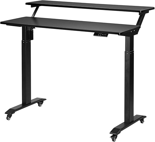 UNICOO - Escritorio de pie eléctrico de altura ajustable, para el hogar, la oficina, con pantalla LED y 4 controladores de memoria preestablecidos,