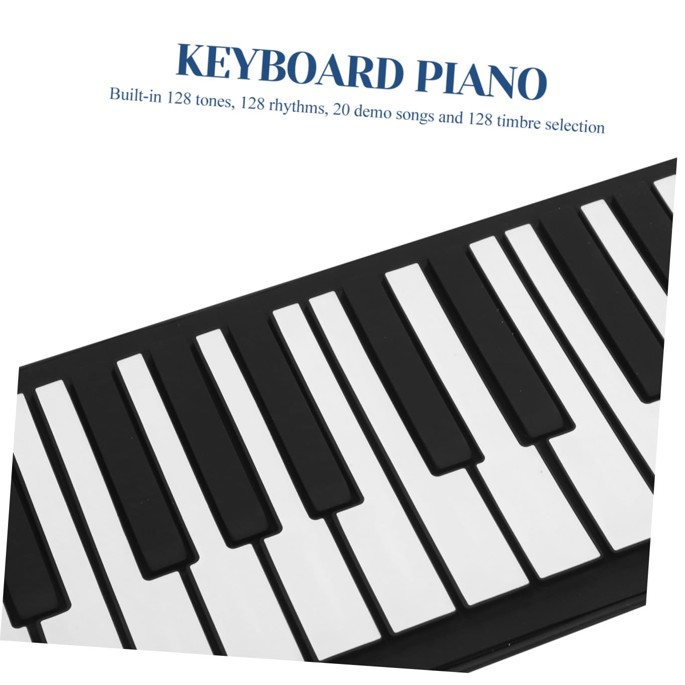 Pianoforte Portatile Pieghevole in Silicone 61 Tasti Nero per Ragazzi | Connessione Wireless, Effetto Vibrato, Batteria 1000 mAh, Ingresso MP3, Microfono e Pedale Sustain Audio