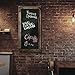 MyGift Large Torched Wood Wall Hanging Chalkboard Sign with Metal Accent Corners, 25 x 12