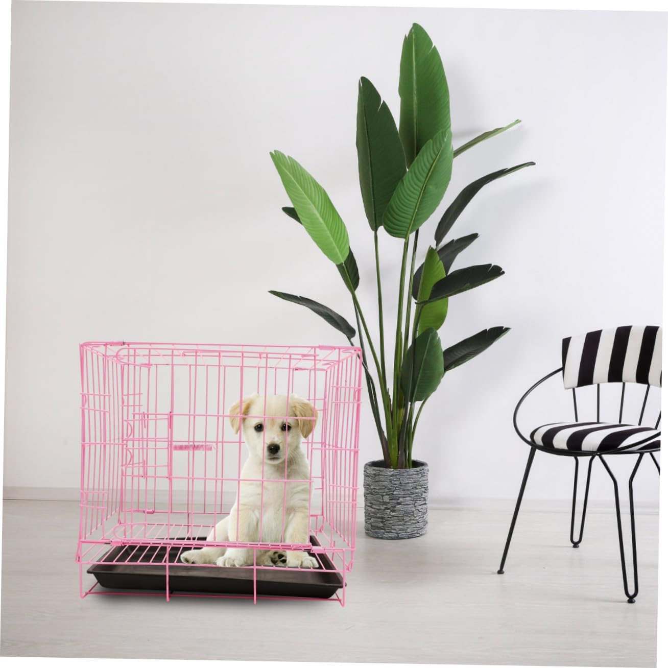 Folding Pet Cage Small Medium Dogs Cats Rabbit Portable Kennel Pink for Indoor Outdoor Use Safe Breathable House