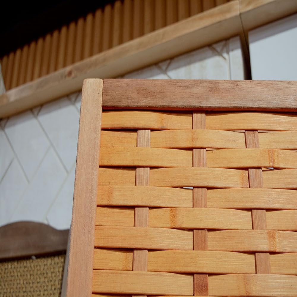 EME Biombo Rústico con 4 Paneles 180x180 cm Separador de Estancias y Ambientes Fabricado de Madera - Biombo con Estructura Plegable. Ideal para Decoración.