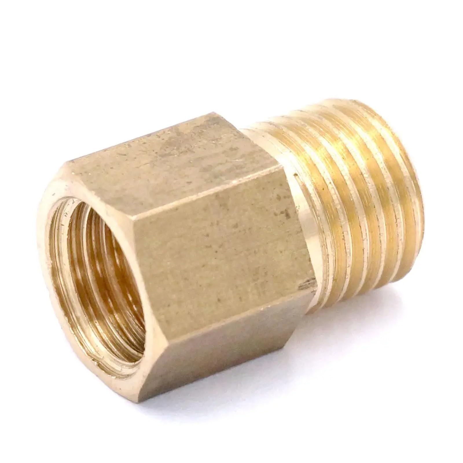 AARTERZZA 2pc Brass Reducer Hex Head M12x1.5mm Female to 1/4" BSP Male Thread Reducing Bush Adapter Fitting for Pressure Gauge
